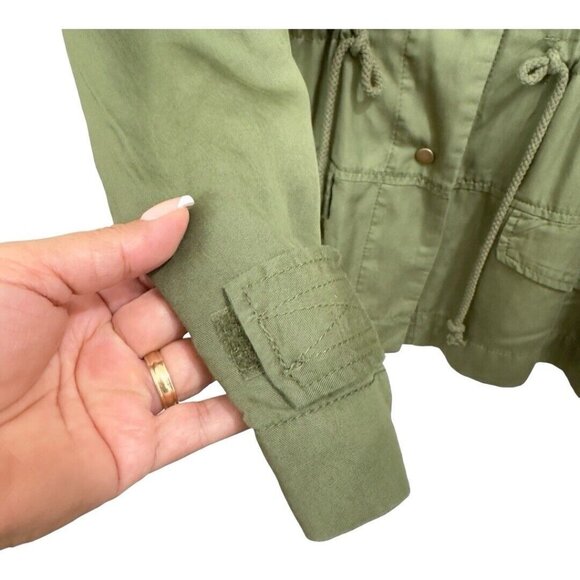 Time And Tru Women Size XXL (20) Embroidered Long Sleeve- Green Utility Jacket - Picture 6 of 9